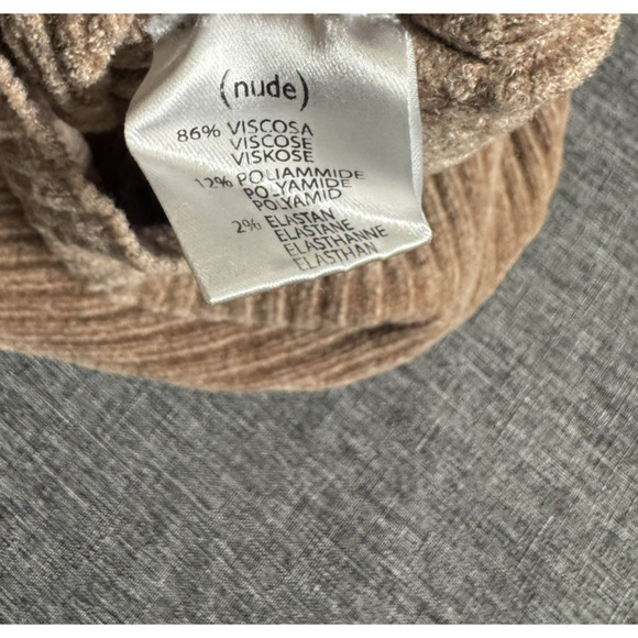 (nude Brand) ribbed bell sleeve sweater Brown Made In Italy M /40 - Picture 8 of 8